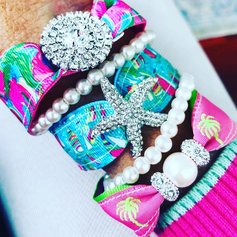 YGR Magnetic Rhinestone Ribbon Palm Tree Bracelets - Picture 4 of 4